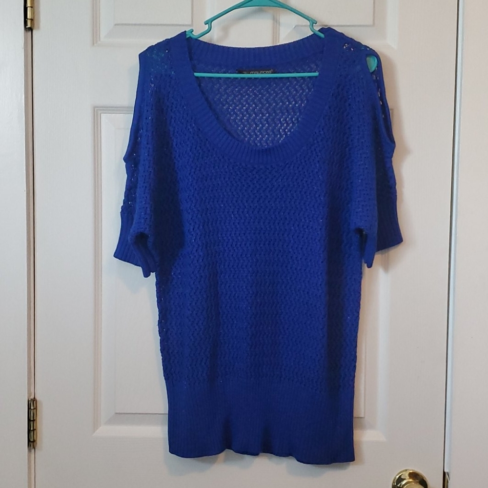 Maurices size 1x blue glitter sweater